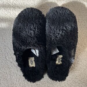 UGG Black Plush Slippers (never worn)